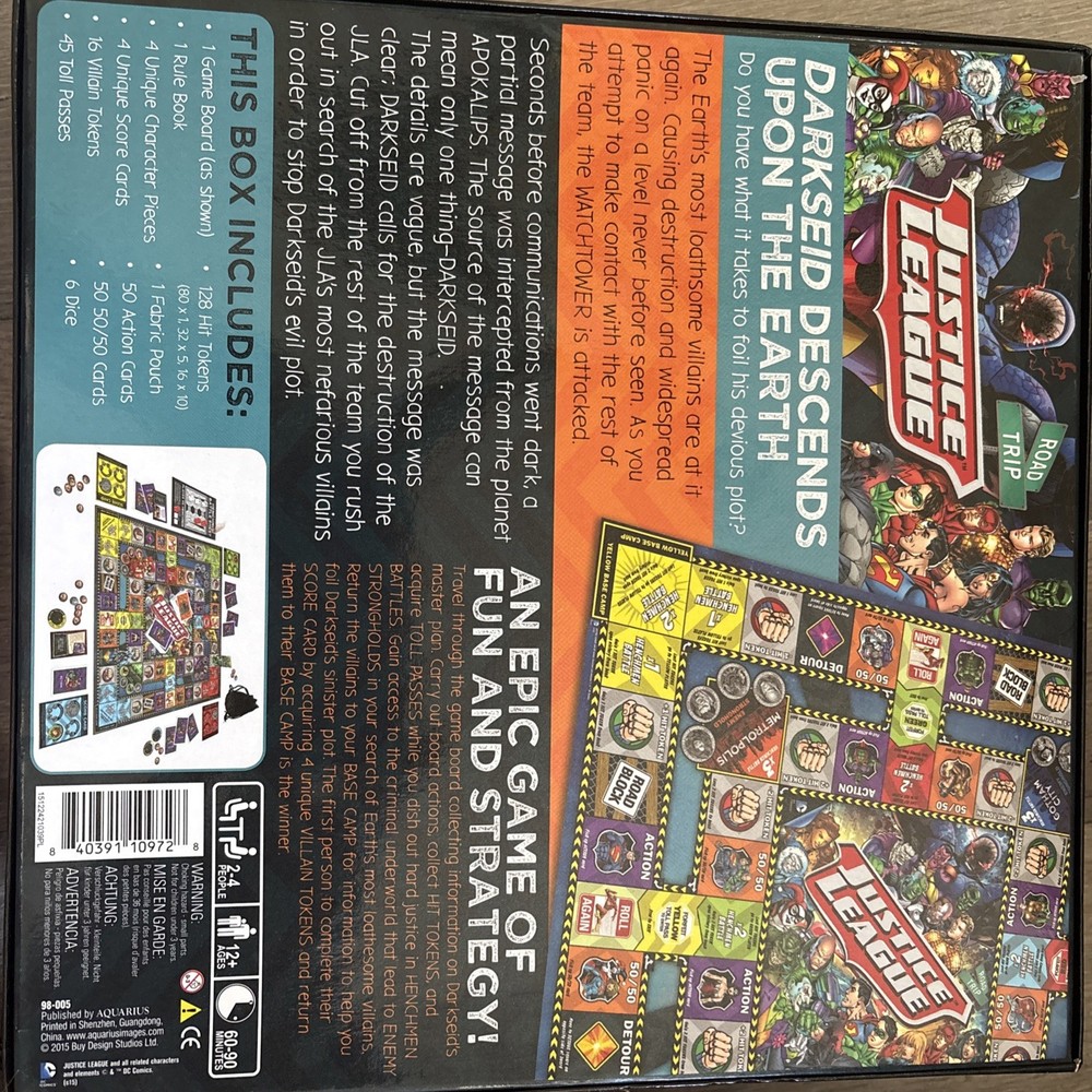 JUSTICE LEAGUE ROAD TRIP board game 2015 DC Comics