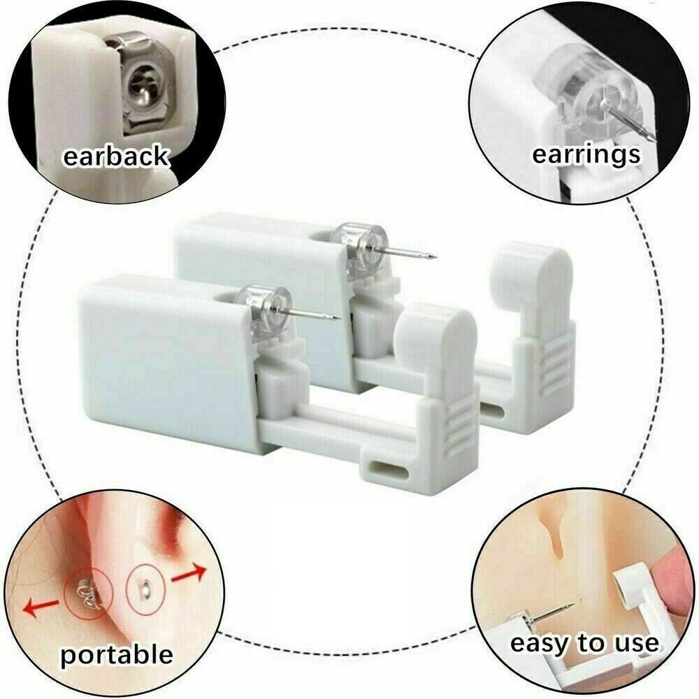 4 Pack Safety Ear Piercing Kit Disposable Self Nose Piercing Gun with Ear Stud