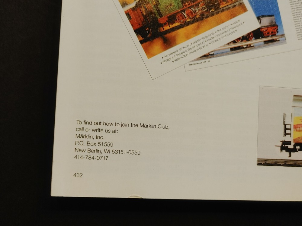 1995/96 E MARKLIN HO TRAIN CATALOG VG