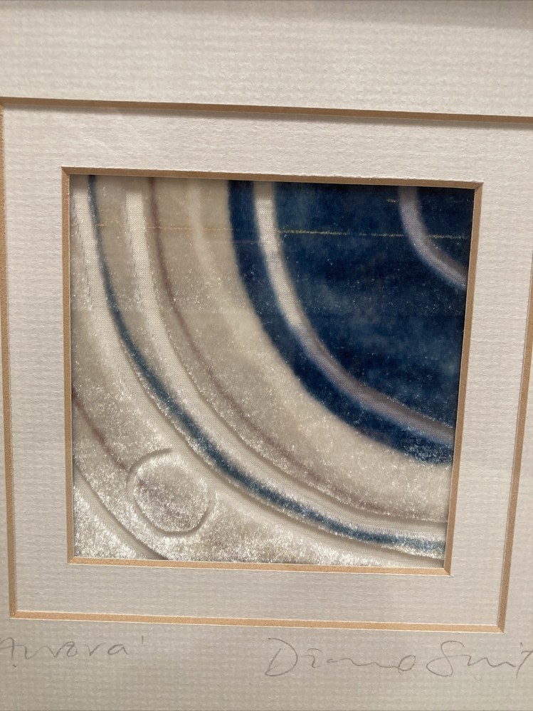 Vintage Abstract Textile Art Piece Signed Framed Gallery Wall