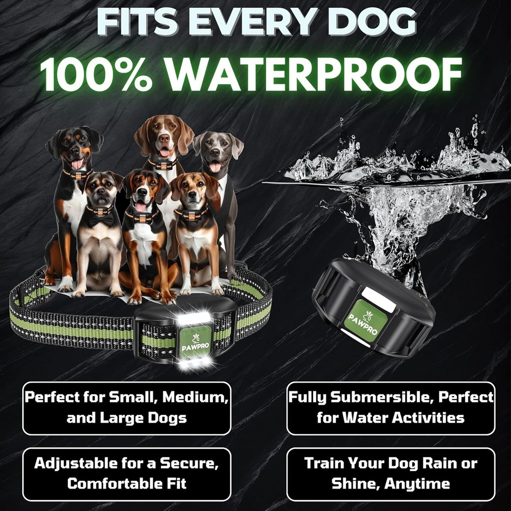 Dog Shock Collar with Remote, Unmatched 4-Mile Range, Night-Light Mode, Train...