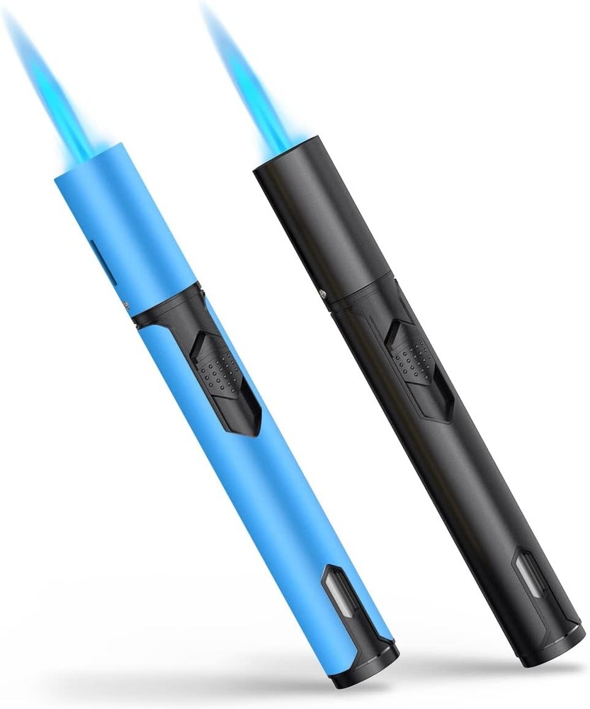 Torch Lighters 2 Pack Adjustable Jet Flame Butane Lighter, Refillable Gas Torch