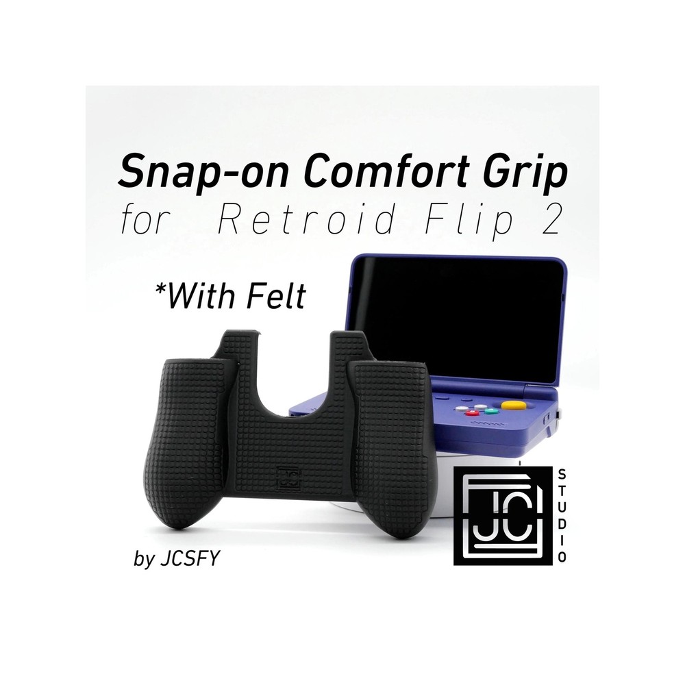 Retroid Flip 2 Grip Felt Lined Ergonomic Snap On 3D Printed Console Cover