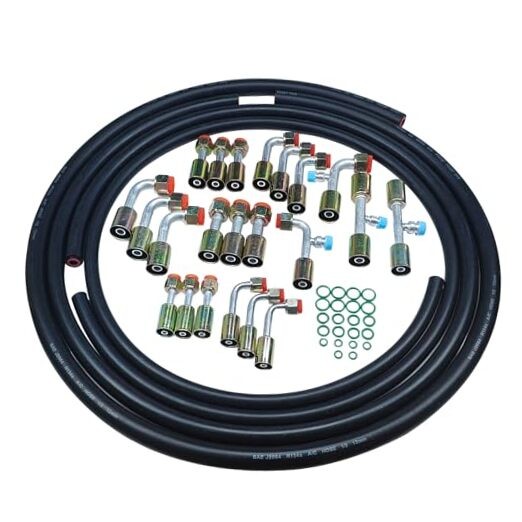 26Pcs AC Hose Kit, 6.5Ft Air Conditioning Hose and Fitting Kit - Includes