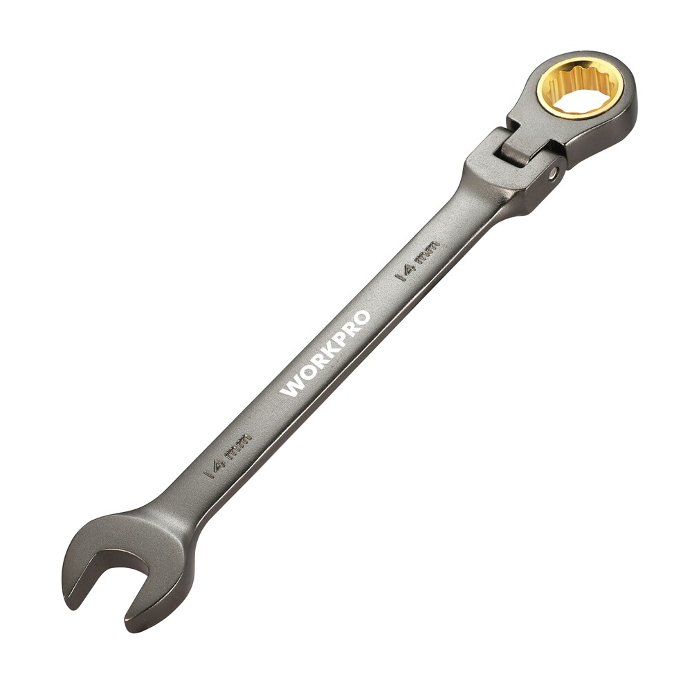 WORKPRO 14mm Flex-Head Ratcheting Combination Wrench, 72-Teeth Cr-V Constructed