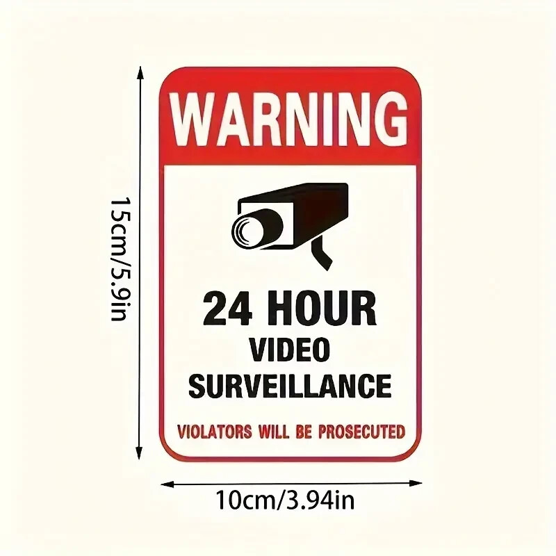 VIDEO SURVEILLANCE STICKERS (3 Pcs.)