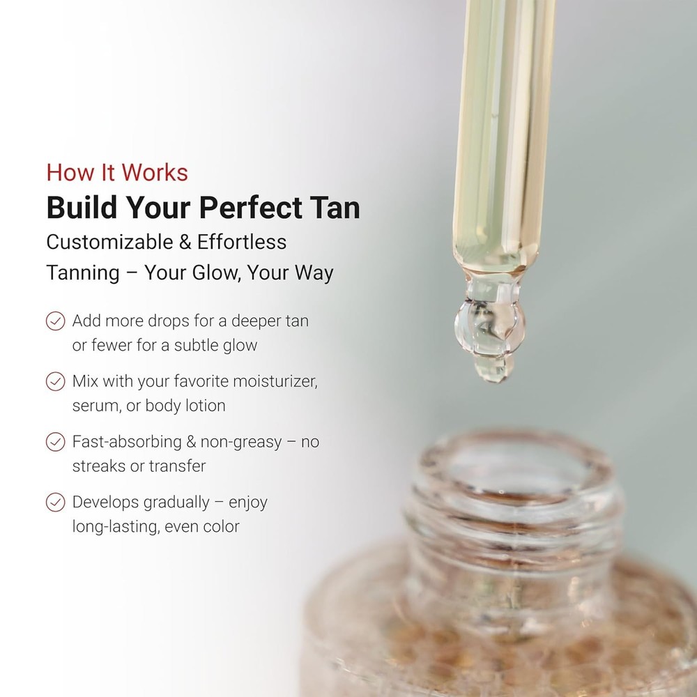 LifeCell Glow Self-Tanning Drops for Face & Body, DHA & Squalane Formula, Cus...