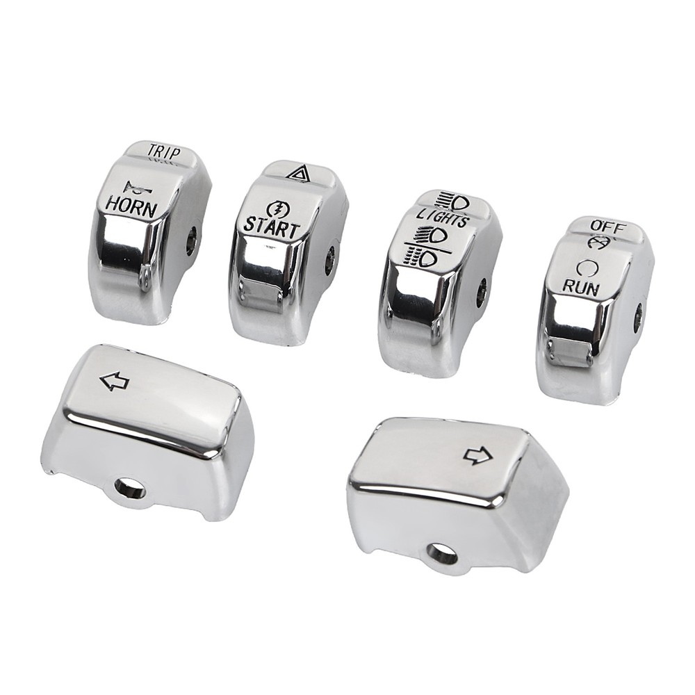 Chrome ABS Switch Housing Button Cap For Harley Softail Dyna Fat Bob Low Rider