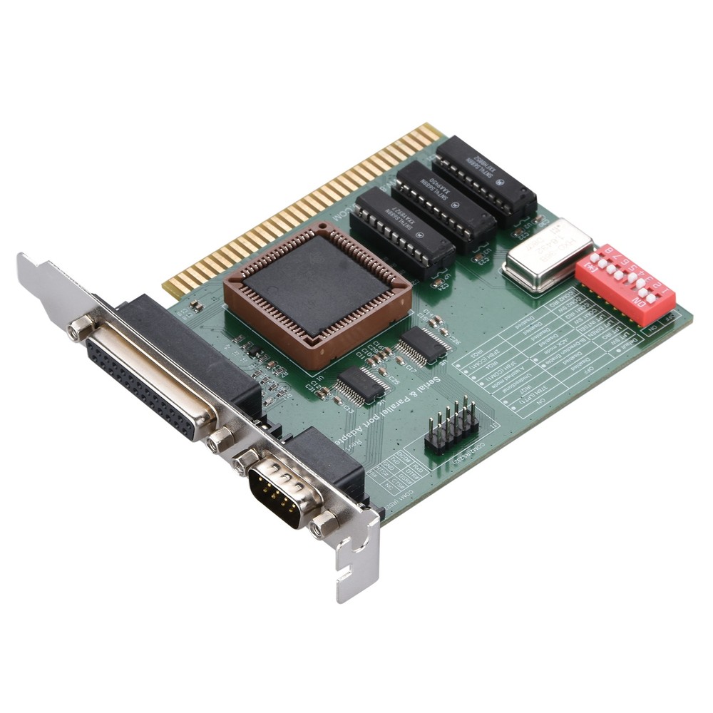 Retro PC ISA RS232 Serial&Parallel Port Expansion Card ISA COM1 COM2 LPT Adapter