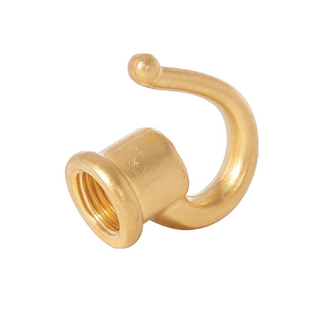 B&P Lamp Solid Cast Brass Hooks With Wire Ways, 1-3/8 Inch Height, 1/4IP