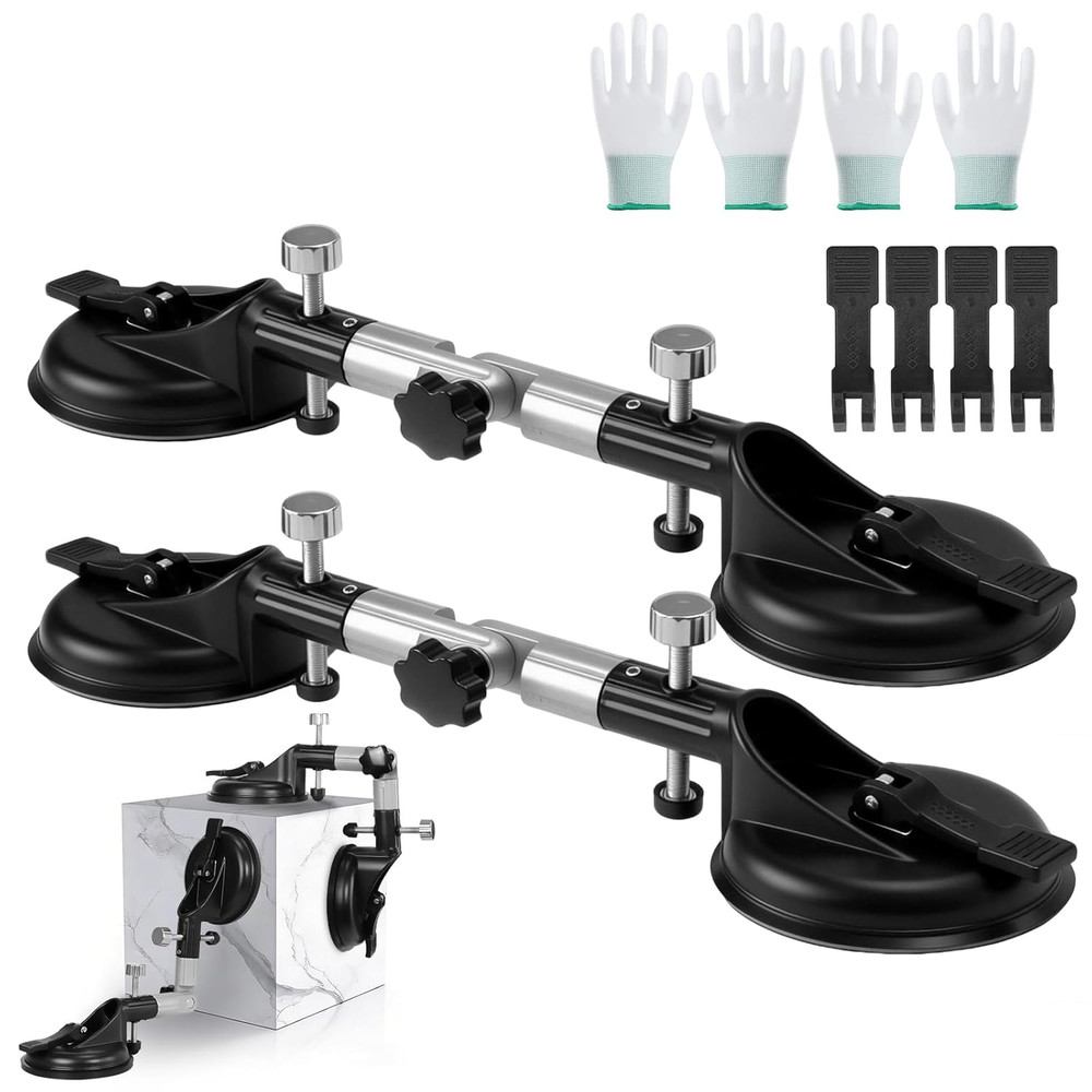 Adjustable Granite Seam Setter with Suction Cups - 2 Pack Leveling Tool