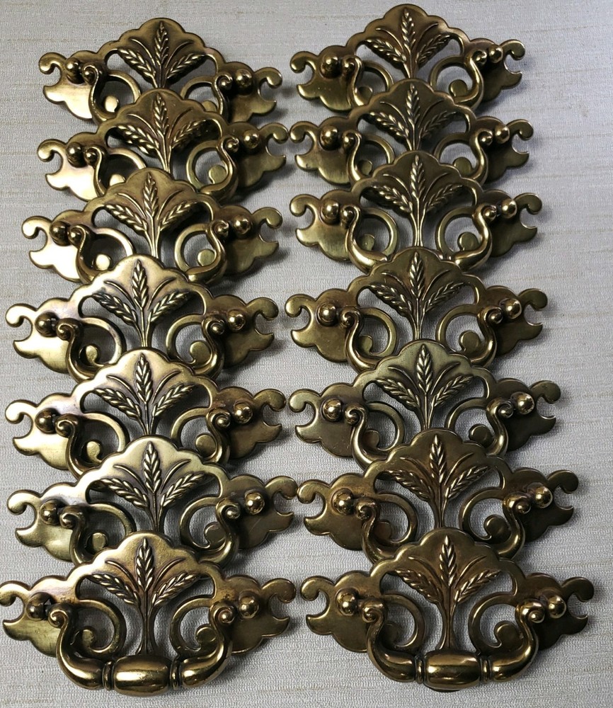 14 Vintage Chippendale Wheat Drawer Pull Handle  4-3/8” x 2-1/2” - 3” Centers