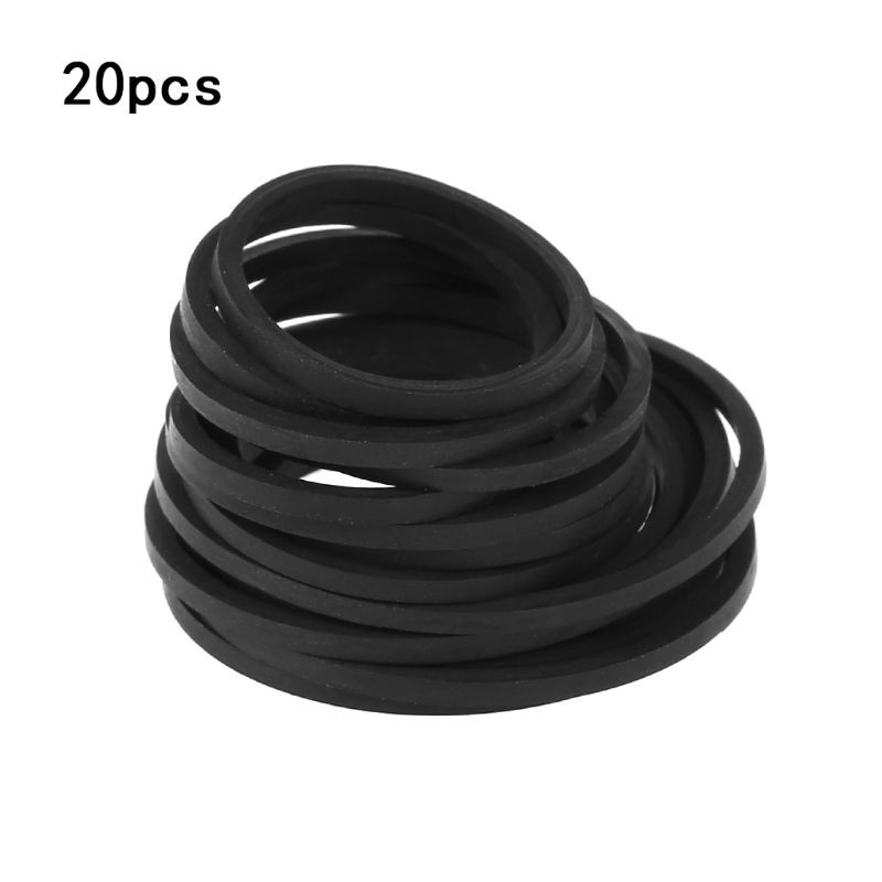 20Pcs Assorted Common Square Rubber Belts 2mm Width for Recorders DVD Drives