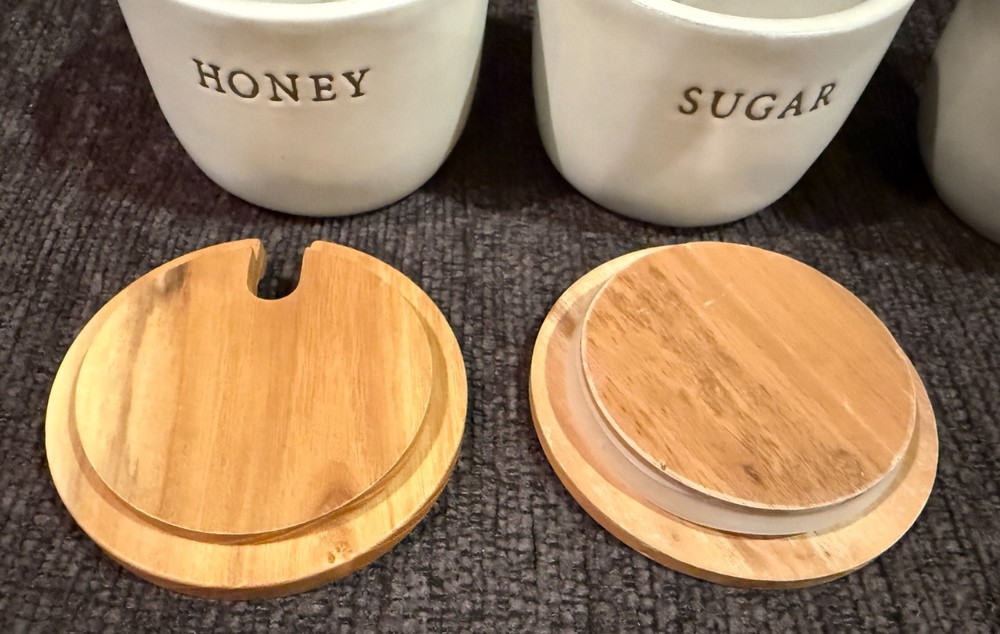 Hearth & Hand Magnolia ORIGINAL Stoneware Cream Sugar Honey Cellar Kitchen EUC
