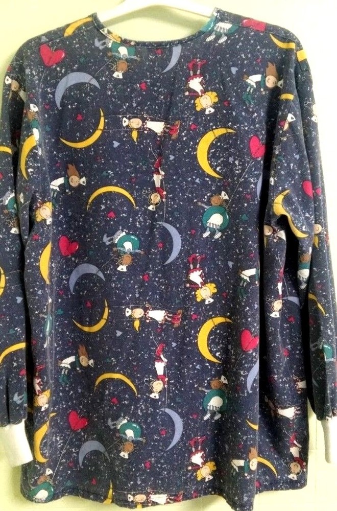 UNIQUE & GROOVY! Nurses Scrub "Nurses on the Move" Size Large