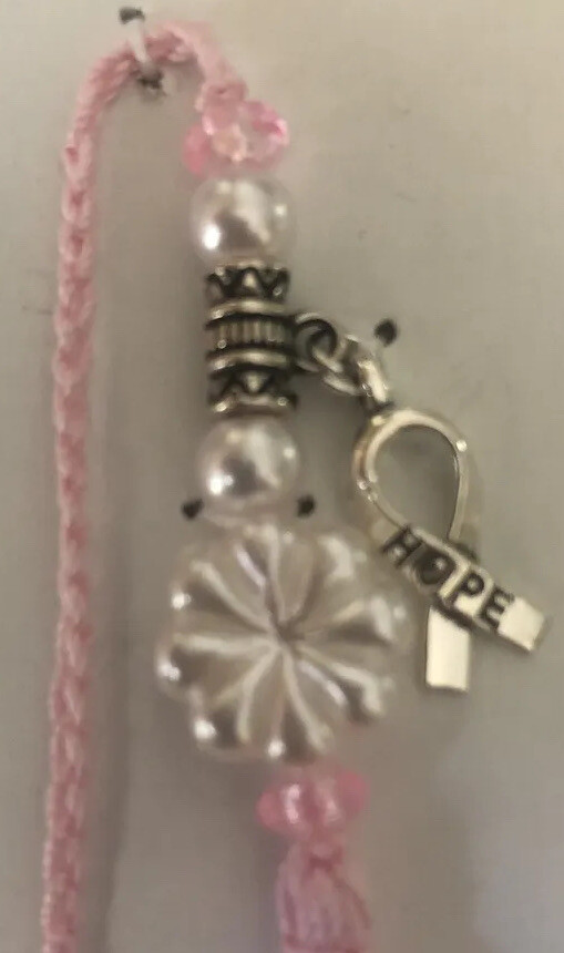 Crocheted Breast Cancer Bookmark