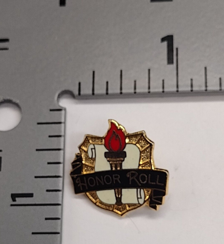 Honor Roll Torch Banner Award Lapel Pin