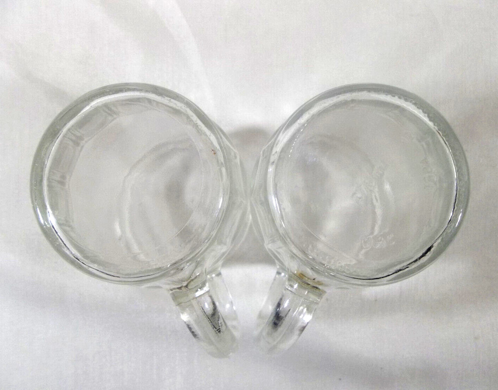 Set of 2 Clear Glass 7 oz Mugs