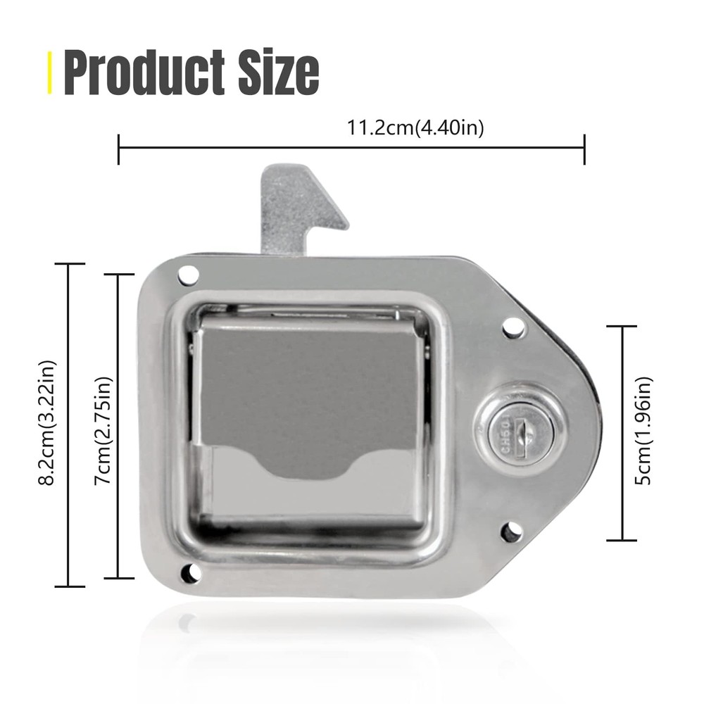 YESHMA 2Pcs Truck Tool Box Latch Toolbox Paddle Lock Replacement 2 Pieces