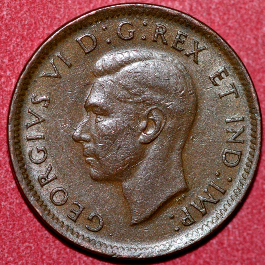 Canada 1942 Cent King George VI 19mm