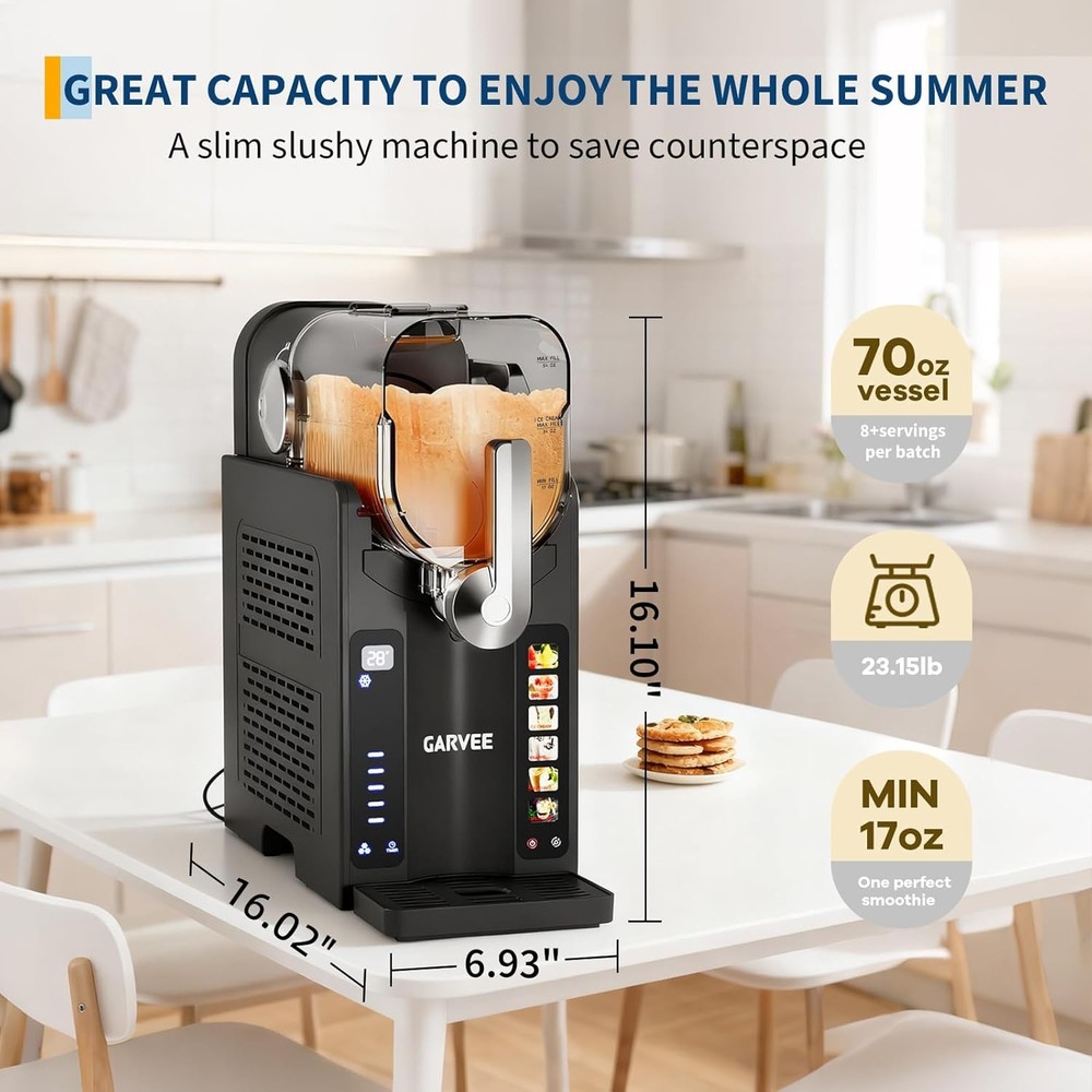 70 oz Slushie Machine Frozen Drink Maker with LED Display & 6 Pre-Set Programs