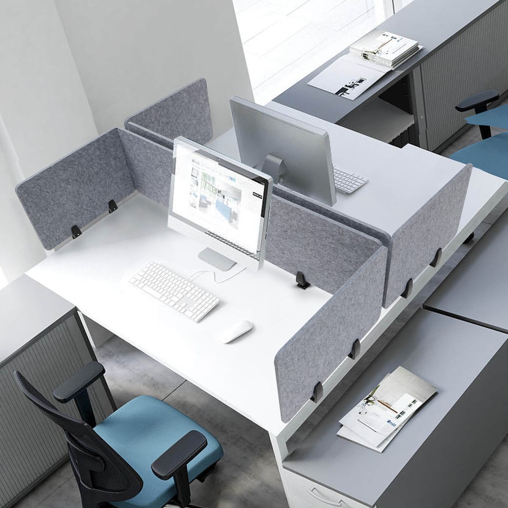 Clamp-On Acoustic Desk Divider Privacy Panel for Productive Workspaces