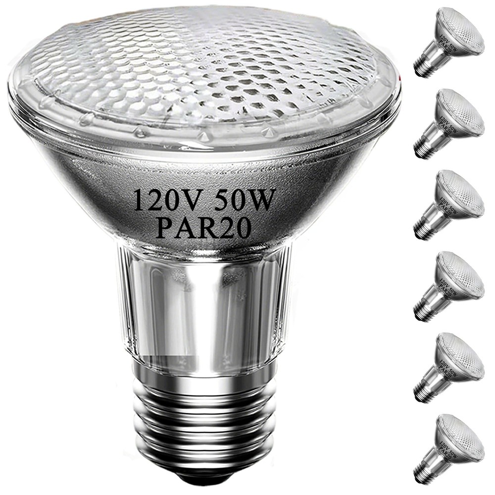 Lachesan PAR20 Flood 50W 120V Light Bulbs, 6 Pcs Range Warm White