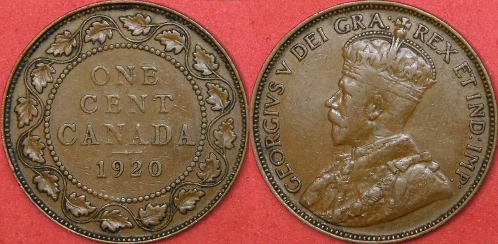 Fine 1920 Canada Large 1 Cent
