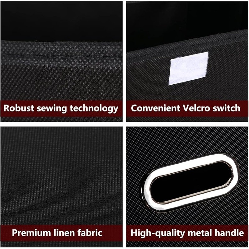 Foldable Storage Bins Durable Non-Woven Fabric Organizer Dustproof Space Saving