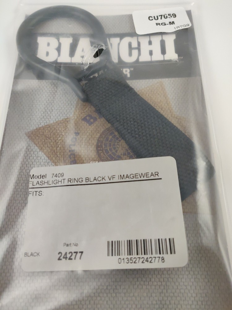 Flashlight Ring Bianchi Model 7409 Ranger Black Nylon Web.