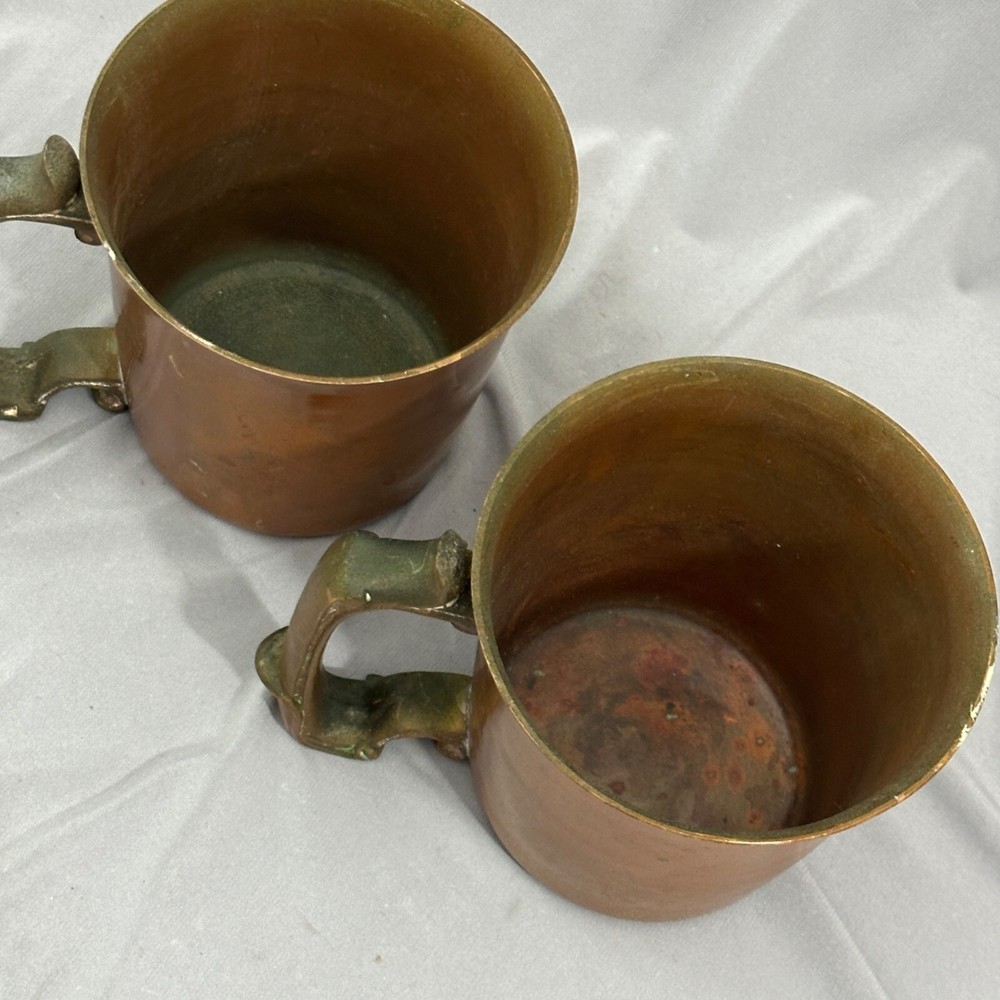 2 Vintage WMC Copper & Brass Mugs
