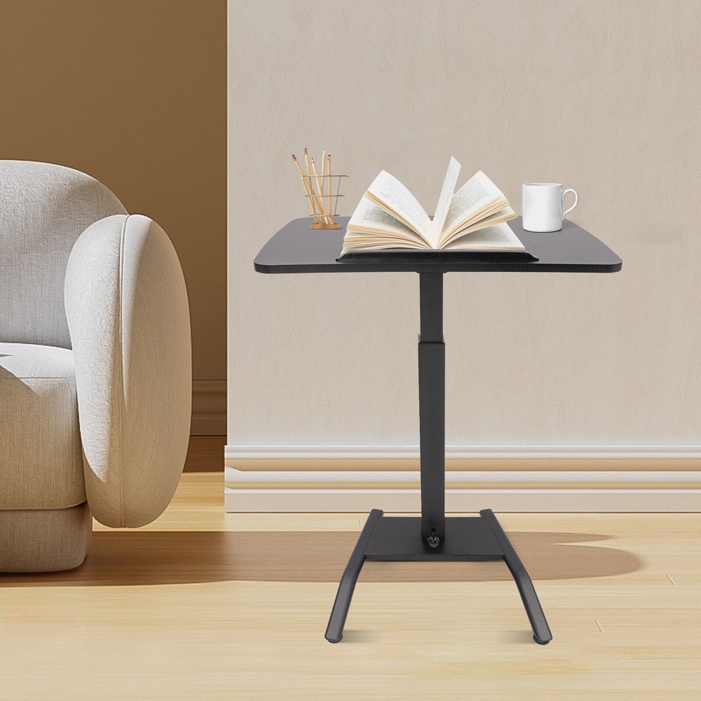 Rolling Desk Laptop Podium Desk Adjustable Standing Lifting Desk Computer Table