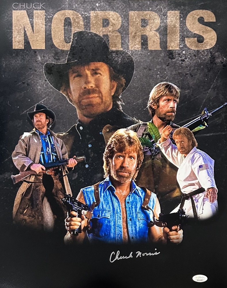 Chuck Norris Signed Autographed 16x20 Photo JSA Authentication #11 SILVER