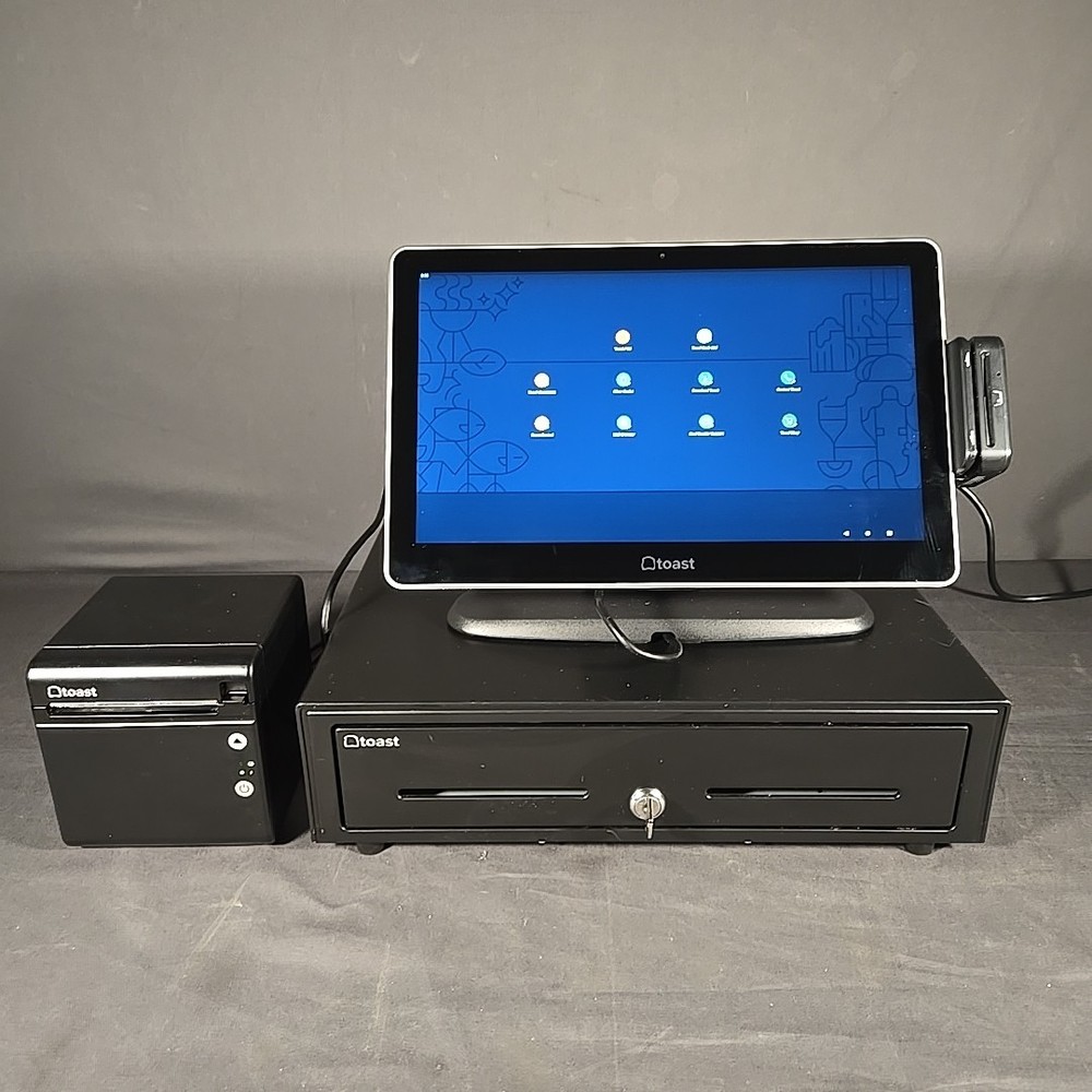 Toast Flex TT200 POS System Touch Screen w/ Printer, card reader & Cables