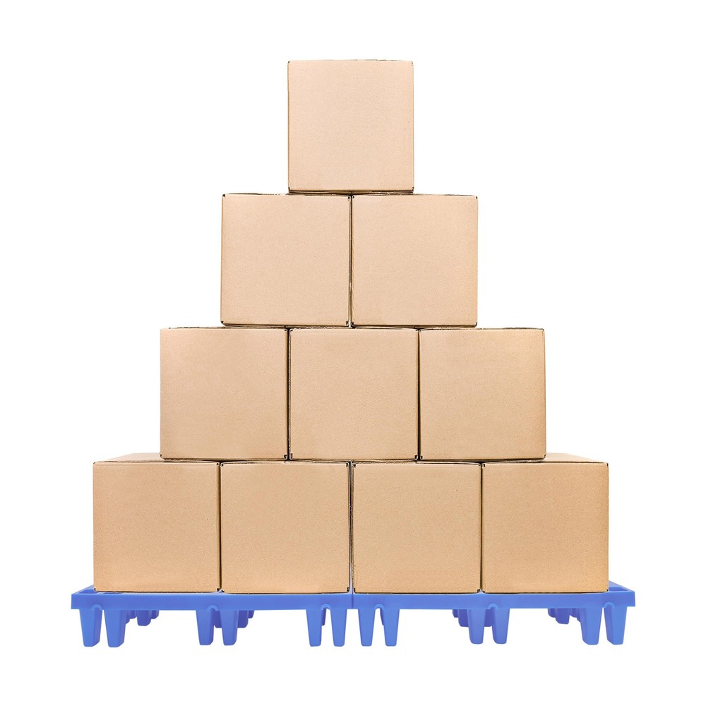 6-Pack Plastic Pallets 20x12x4in, 330lb Capacity Moisture Proof Stackable Pads~~