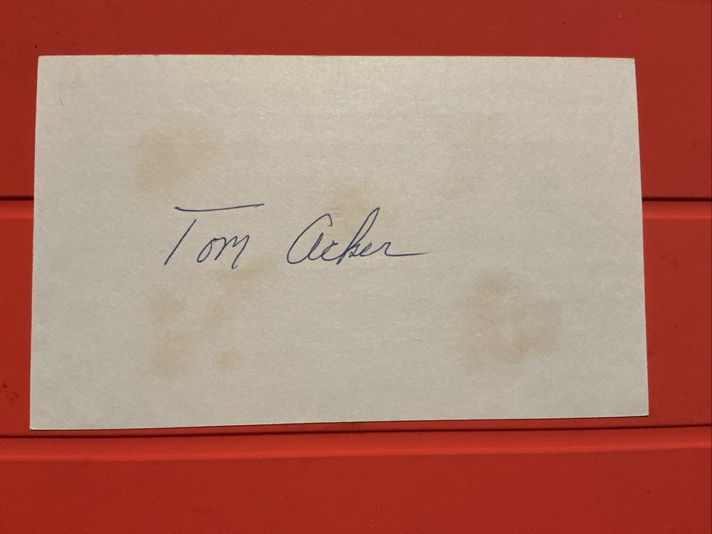 Tom Acker 🔥🔥MLB: 1956 Cincinnati Reds 🔥🔥Autograph🔥🔥