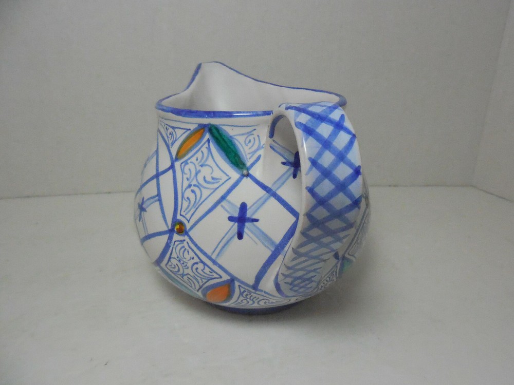 Signed Arni Italy Highglazed Pottery Creamer / Pitcher