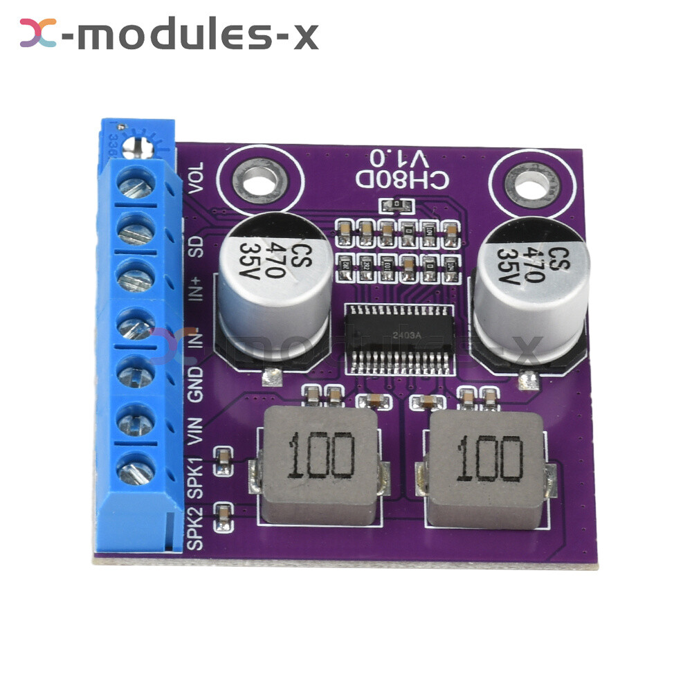 80W Stereo Voice Audio Amplifier Module Class D Amplifier Board Player Module