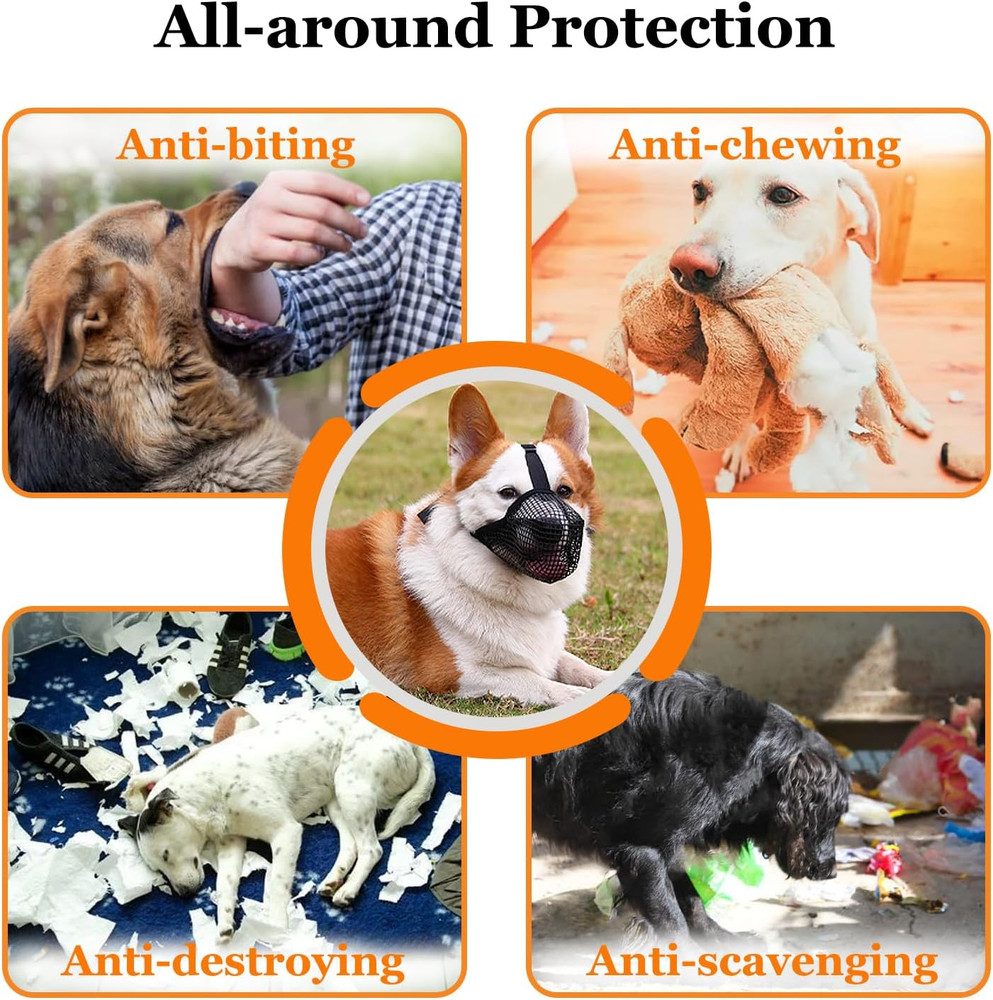 Crazy Felix Dog Muzzle, Soft Mesh Muzzle for Small Medium Large Dogs Labrador Ge