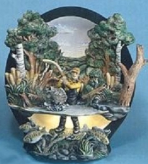 Fishing Group River Scene w/ light kit  ceramic bisque