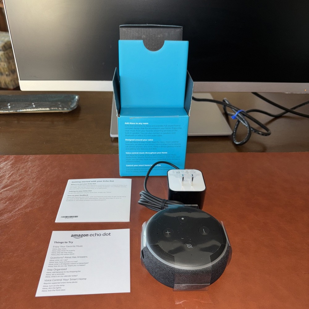 Amazon Echo Dot (3rd Generation) Smart Speaker - Charcoal - NEW- Open Box