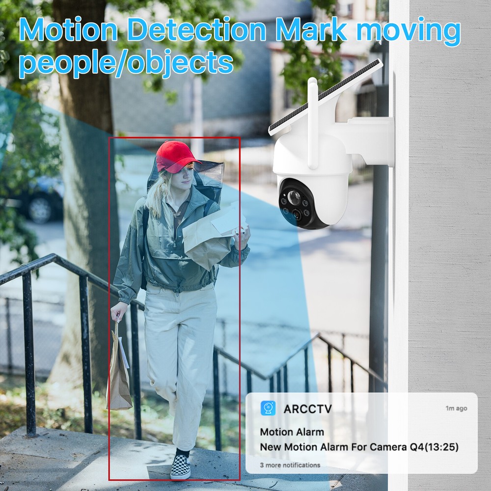 ANRAN Solar Wireless Security Camera System Battery Powered 4K Spotlight+64GB