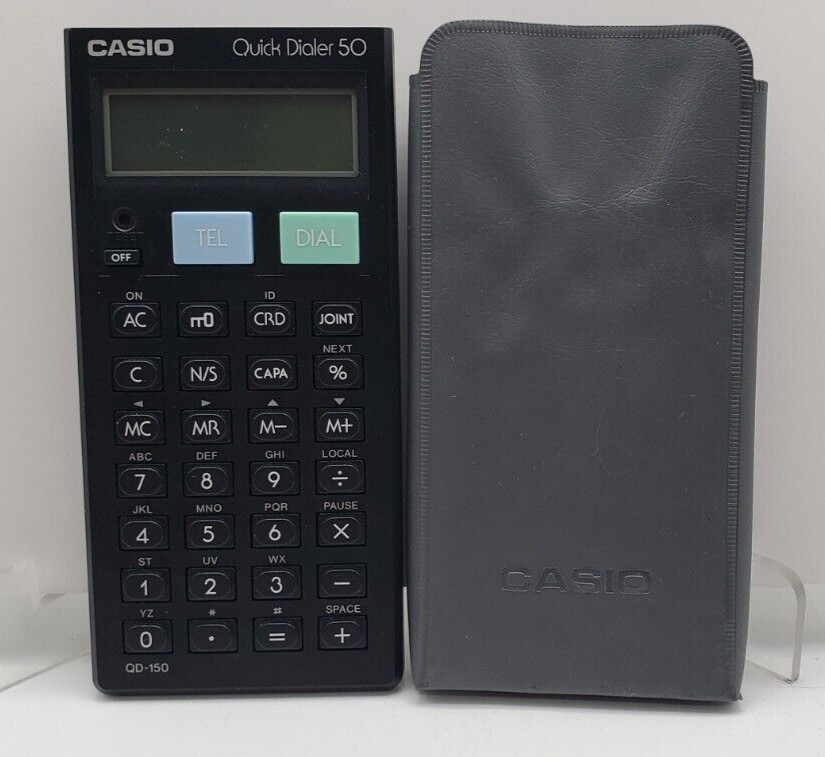Casio Quick Dialer 50 With Case QD-150 Tested & Works, Vintage
