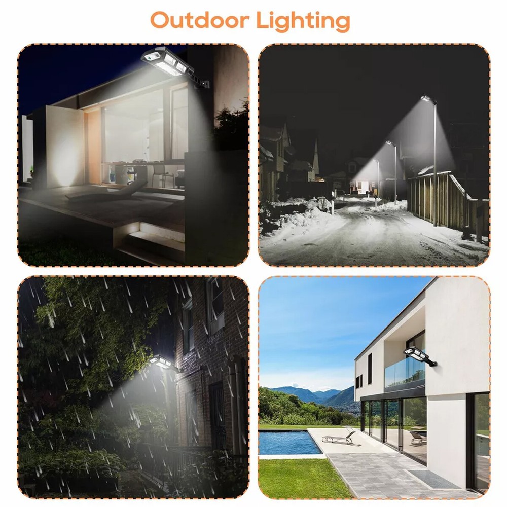 LED Solar Powered Night Safety Street Light With Motion Sensor & Remote Control