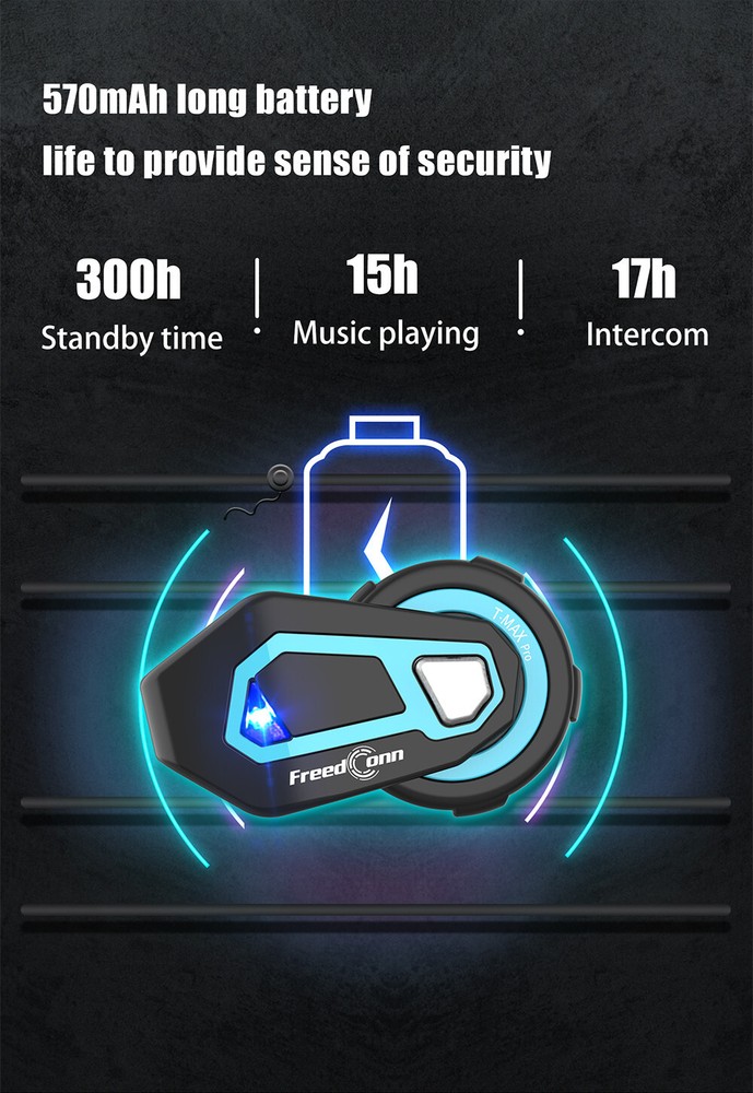 Helmet Bluetooth Intercom Headset Communication Systems Kit Group Intercoms FM