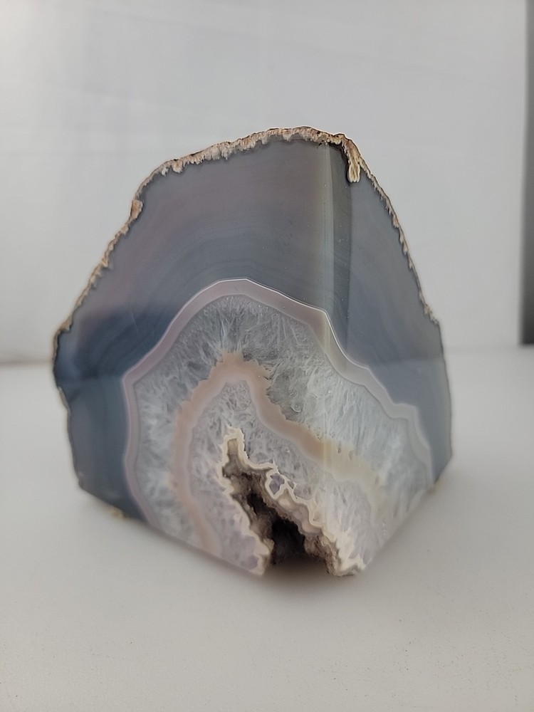 5" Geode Bookend Multicolor Stone Crystal 4 Lb Corner Slice Rock Decor