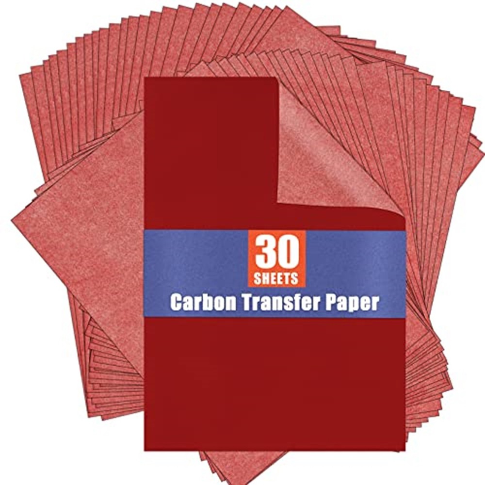 Red Carbon Paper 30 Pcs Tracing Graphite Transfer Sheets A4 Size