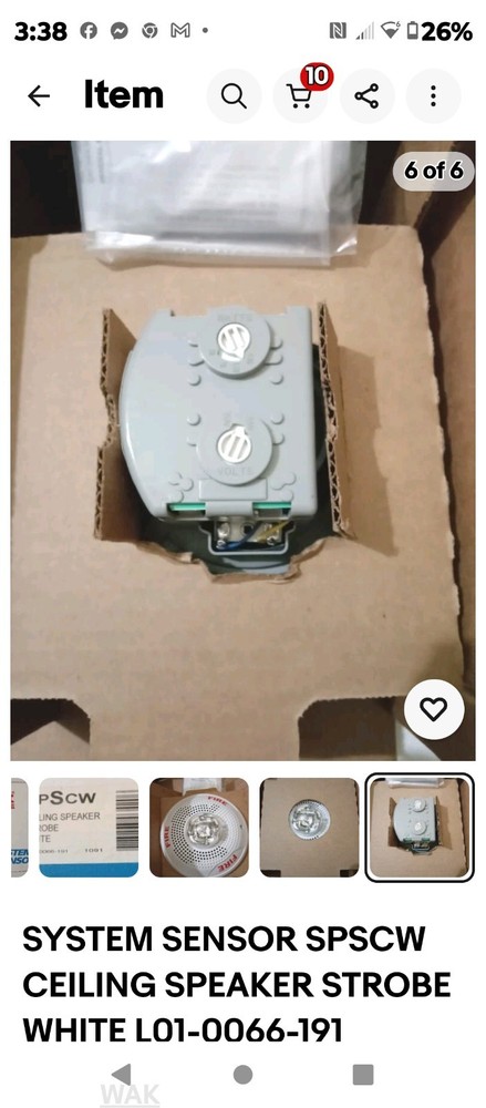 SYSTEM SENSOR SPSCW CEILING SPEAKER STROBE WHITE L01-0066-191