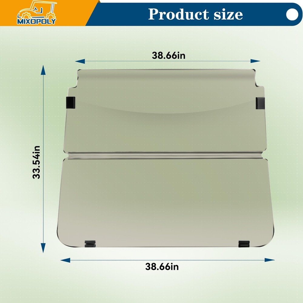 3/16"(5MM) Thick Foldable Golf Cart Windshield Direct Replacement for Yamaha ...