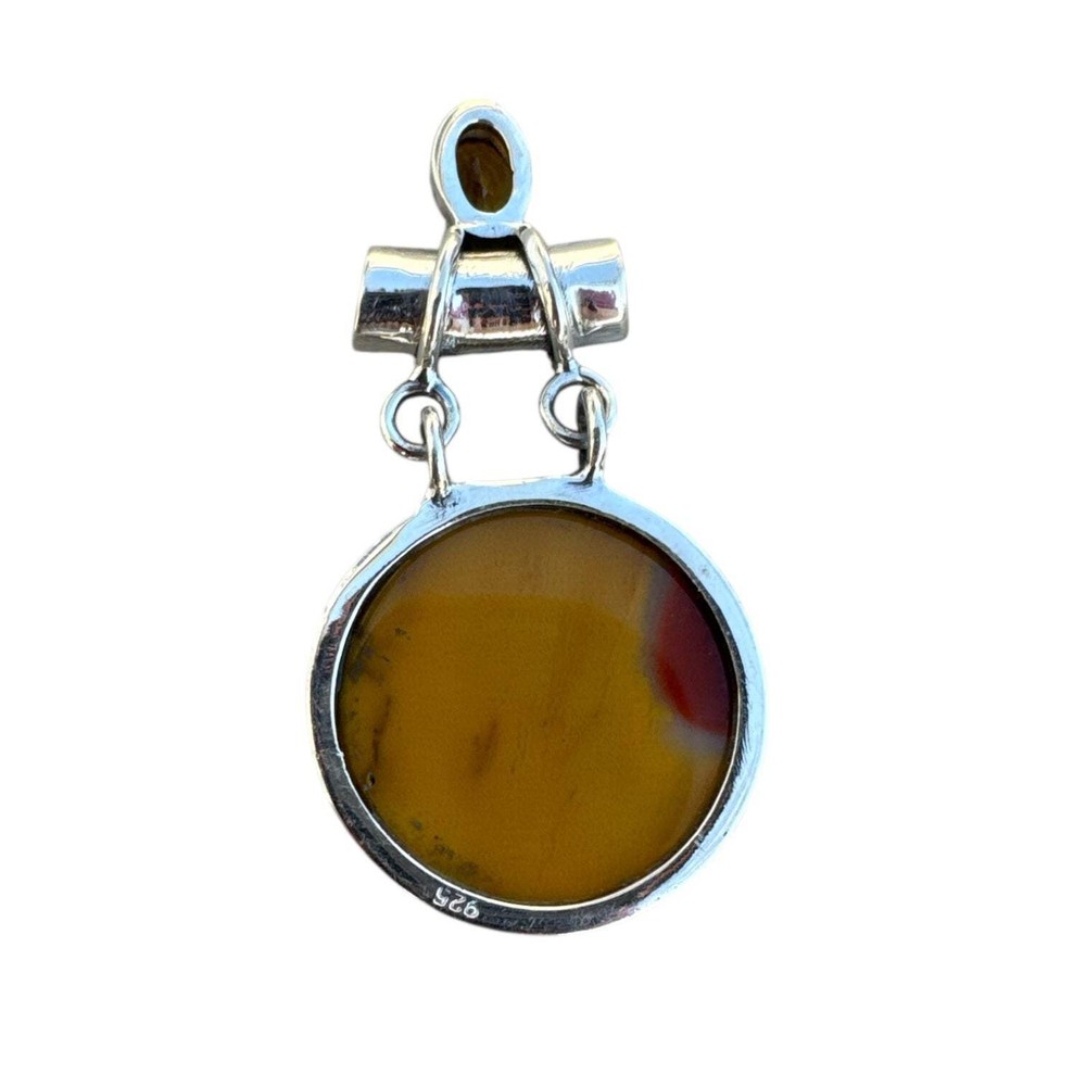 Mookaite Jasper & Citrine Solid 925 Sterling Silver Pendant